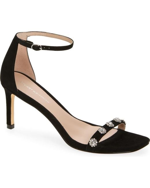Stuart Weitzman Black Justina 75 Sandal