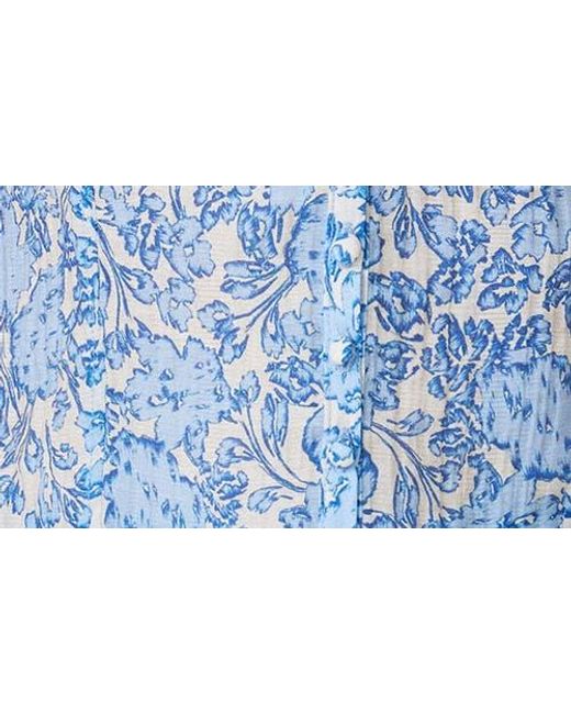 Habitual Blue Seamed Button-Up Top