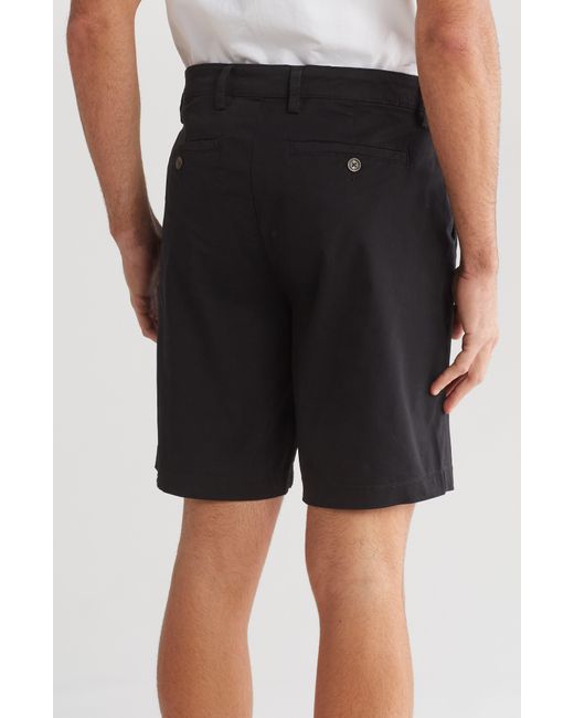 Slate & Stone Black Stretch Cotton Twill Shorts for men