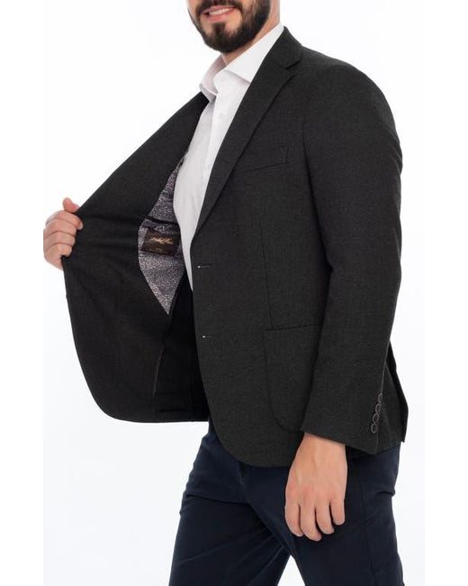 VELLAPAIS Black Solid Sport Coat for men