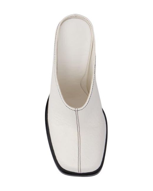 Olivia Miller White Square Toe Mule