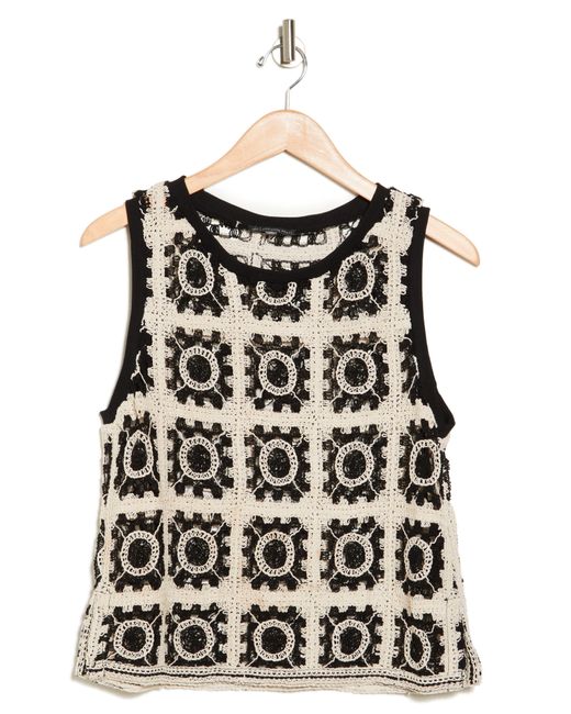 Adrianna Papell Multicolor Pattern Stitch Sweater Tank