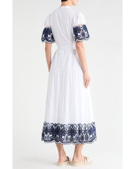 Love By Design Southampton Embroidered Maxi Shirtdress in White | Lyst Love By Design Southampton Embroidered Maxi Shirtdress in White | Lyst