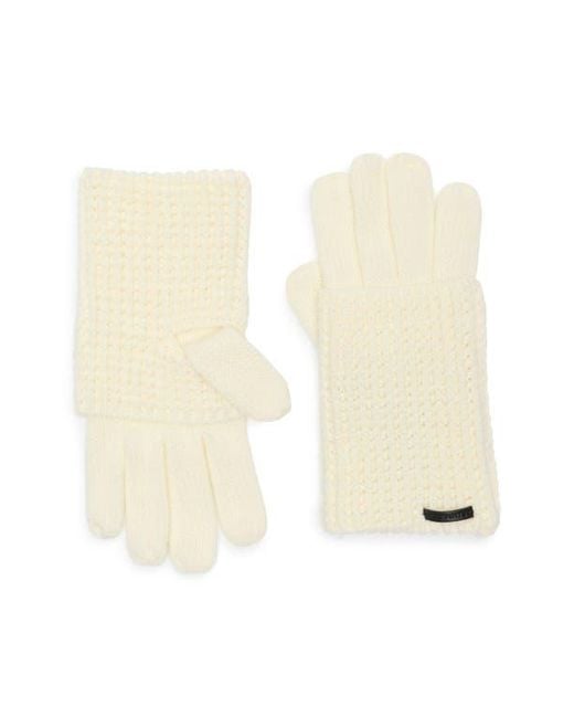 AllSaints Natural Mixed Stitch Gloves