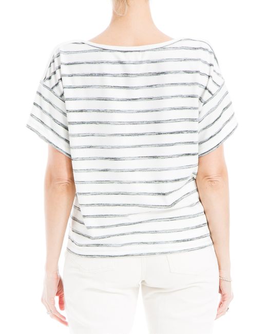 Max Studio White Marble Stripe T-shirt