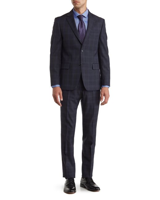Tommy Hilfiger Blue Archer Plaid Wool Blend Suit for men