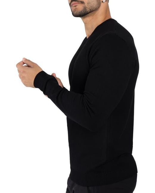 Xray Jeans Black Crewneck Knitted Viscose-Blend Pullover Sweater for men