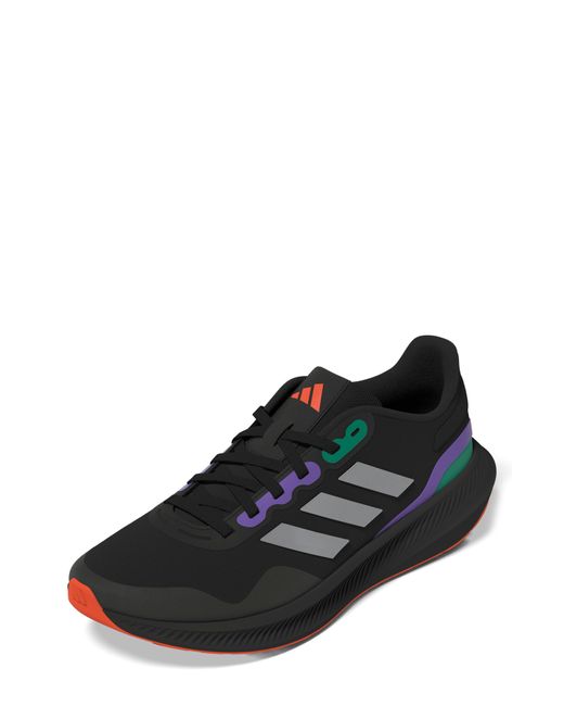 adidas Runfalcon 3.0 Running Sneaker In Black/silver Met/purple Rush At