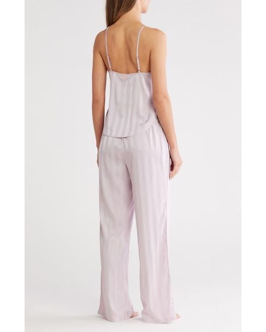 Danskin Pink Stripe Jacquard Satin Camisole & Pants Pajamas