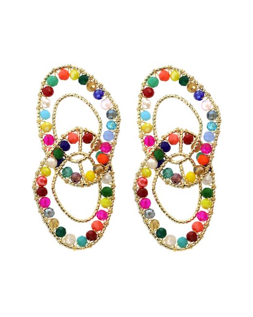 Panacea Multicolor Crystal Link Drop Earrings