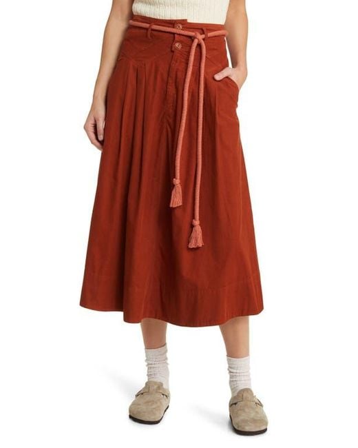 The Great Red The Field Cotton Corduroy Midi Skirt