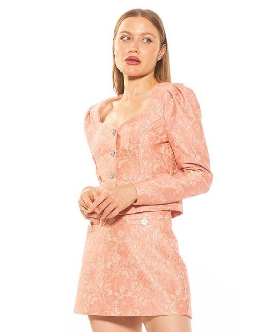 Alexia Admor Pink Rowan Lace Jacket