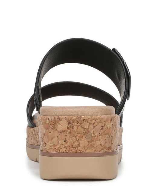 Dr. Scholls Black Once More Platform Wedge Slide Sandal