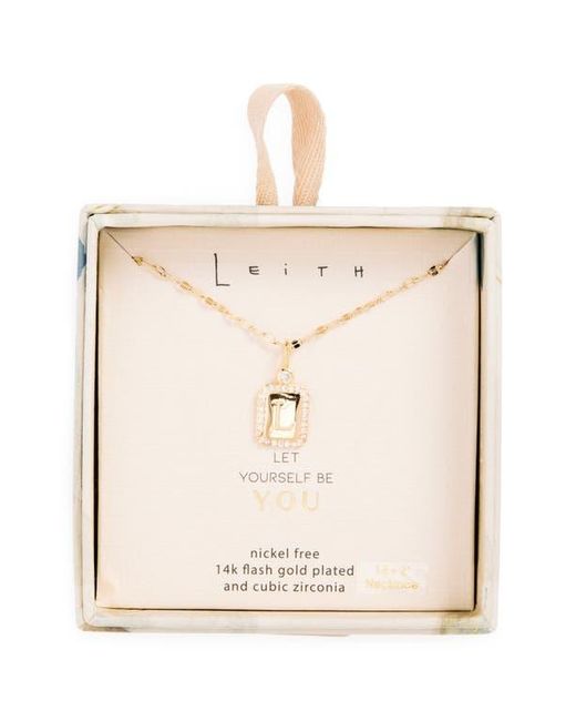 Leith Metallic Initial Letter Pendant Chain Necklace