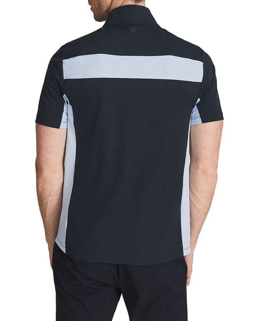 Reiss Blue Wingfoot Stretch Golf Polo Shirt for men