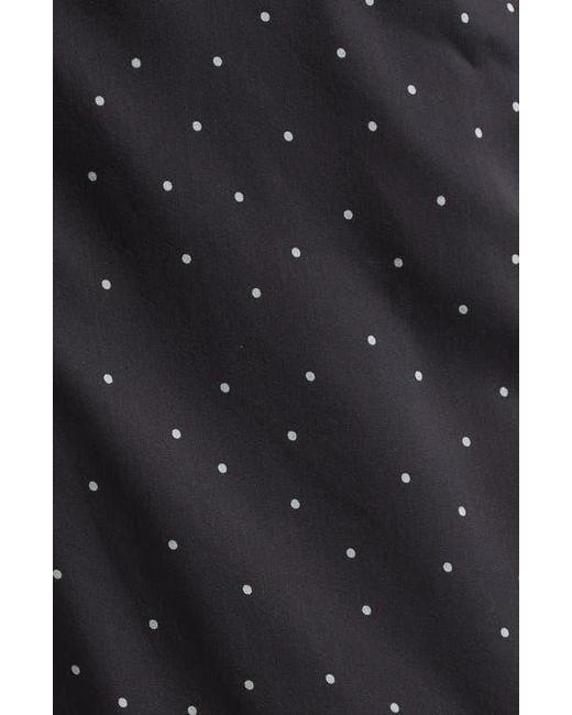 Vince Black Polka Dot Sheer Stretch Silk Midi Skirt