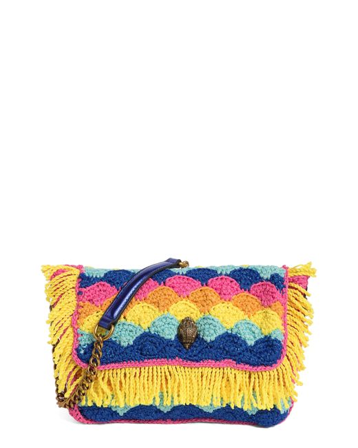Kurt Geiger Gray Kensington Small Crochet Crossbody Bag