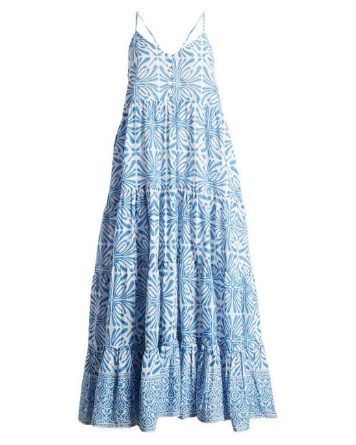 Alicia Bell Blue Hope Cotton Cover-Up Maxi Dress