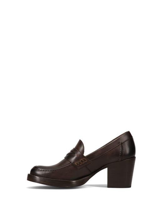 Frye Brown Jean Stacked Heel Loafer