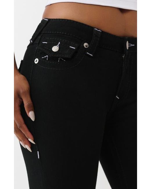 True Religion Black Joey Flap Flare Jeans