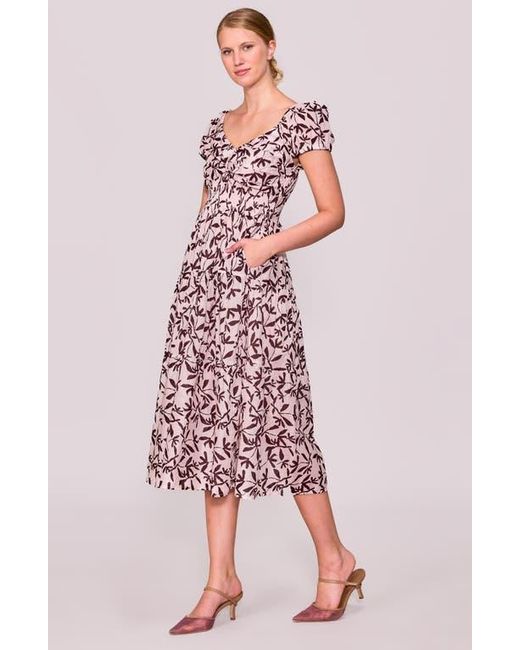 MELLODAY Red Ditsy Print Midi Dress