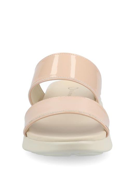 Journee Collection Natural Janis Wedge Slide Sandal