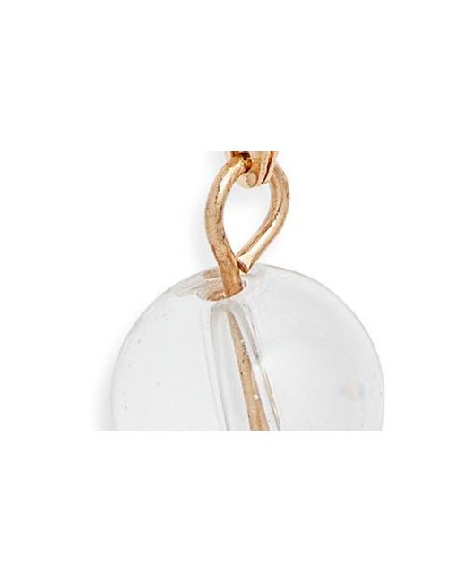 Open Edit Metallic Bead Linear Drop Earrings