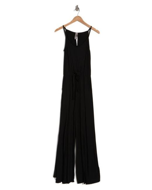 Go Couture Black Tie Front Wide Leg Jumpsuit