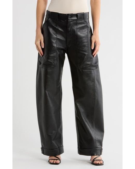 Mother Black The Half-Pipe Cargo Nerdy Faux Leather Pants