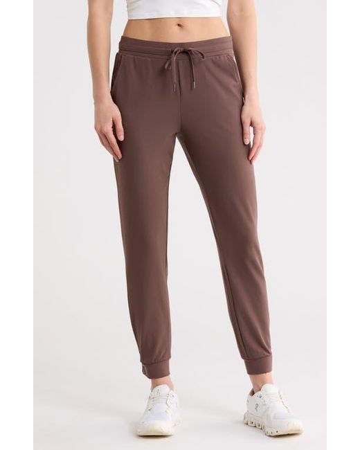 90 Degrees Brown Hampton Pocket Interlock Joggers