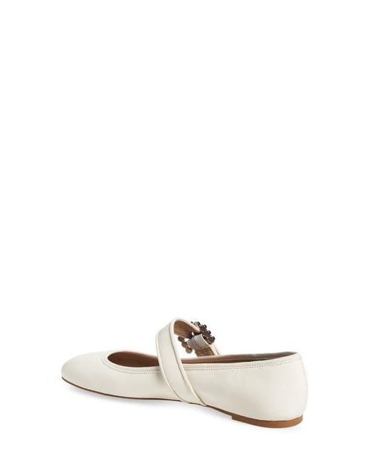 Stuart Weitzman White Piper Mary Jane Ballet Flat