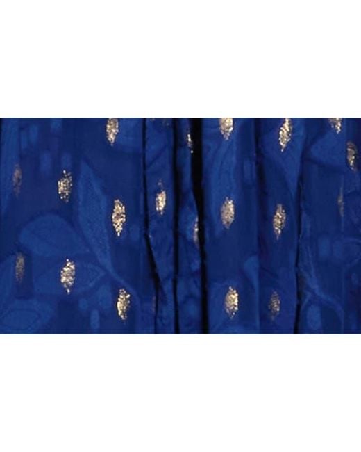 Donna Ricco Blue Halter Neck Midi Dress
