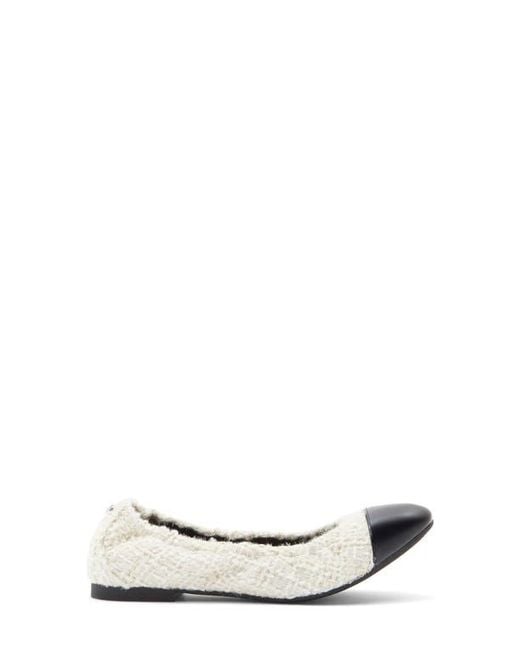 Stuart Weitzman White Gabby Foldable Ballet Flat