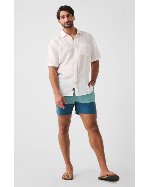 Faherty Beacon Colorblock Swim Trunks in Blue for Men Lyst