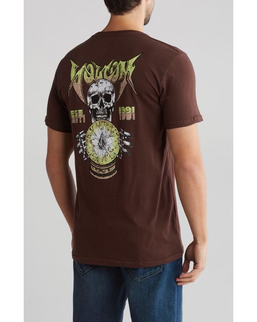 Volcom Brown Paranoid Graphic T-shirt for men