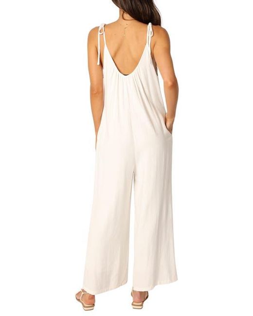 Petal & Pup White Margo Tie Strap Linen Jumpsuit