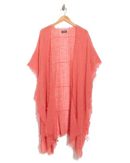 BCBGMAXAZRIA Pink Textured Weave Open Front Duster