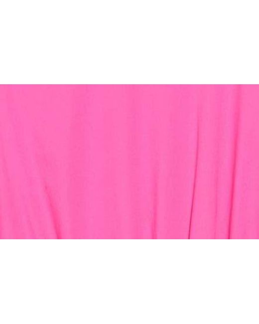 Wayf Pink Puff Sleeve Side Cutout Minidress