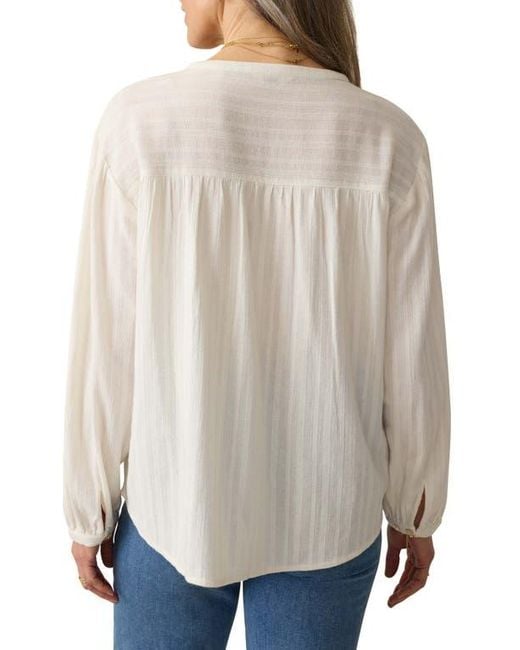 Faherty Brand White Lena Organic Linen Button-Up Top