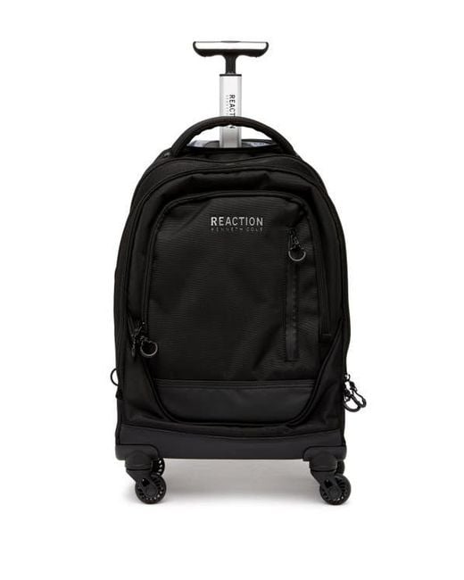 Kenneth Cole Black 1680D Poly 4 Wheel Roller Backpack for men