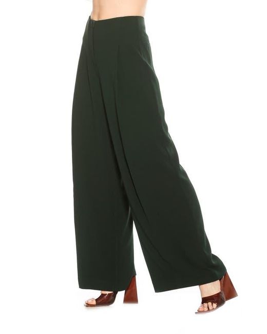 Alexia Admor Green Rover Mid Rise Wide Leg Pants