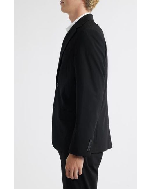 Open Edit Black Slim Fit Solid Stretch Suit Jacket for men