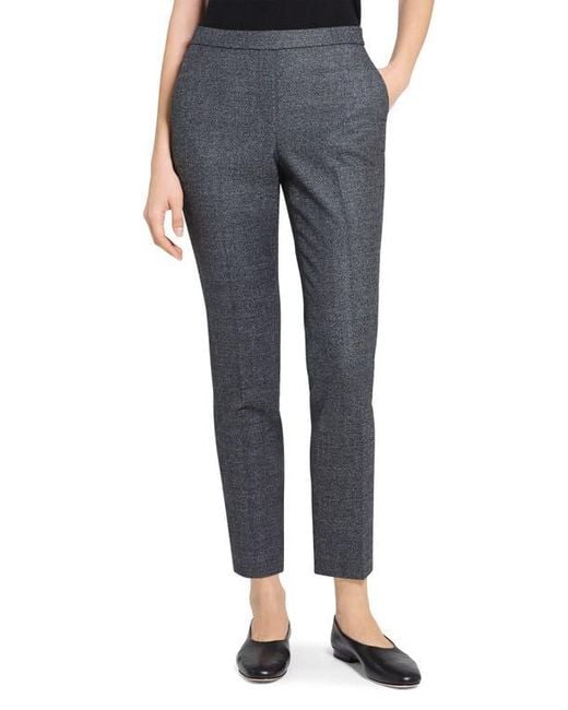 Theory Blue Marled Flannel Treeca Pull-On Pants