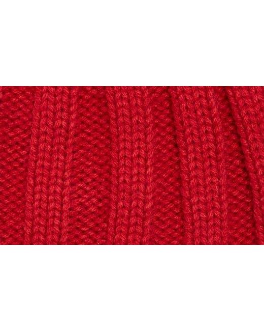 Tommy Hilfiger Red Chunky Ribbed Knit Cuff Beanie for men