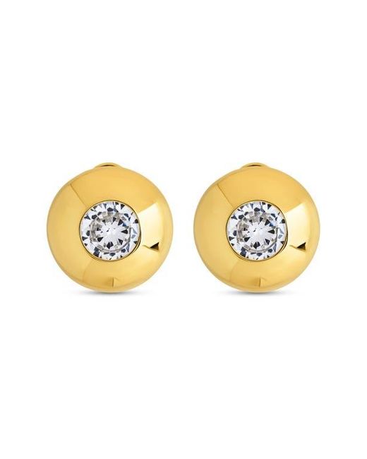 Sterling Forever Metallic Zora Cubic Zirconia Dome Stud Earrings
