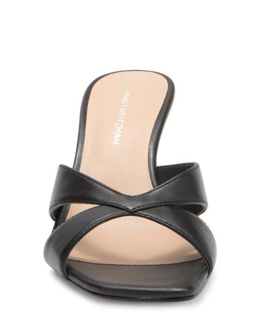 Stuart Weitzman Black Miami Slide Sandal
