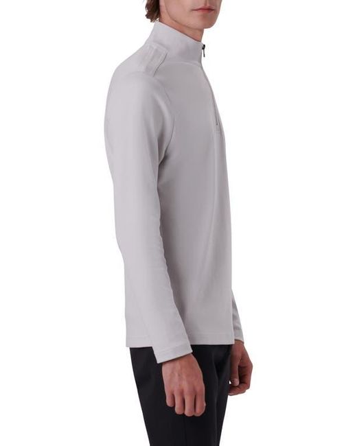 Bugatchi Gray Quarter Zip Knit Pullover for men