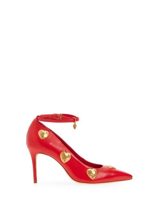 Cinq À Sept Red Madison Ankle Strap Pump