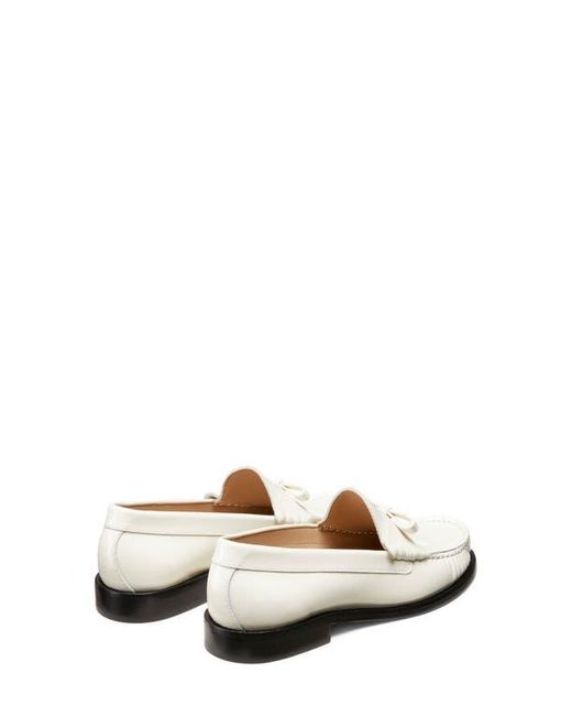 Stuart Weitzman White Lottie Bow Loafer