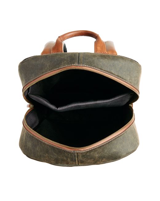 Johnston & Murphy Black Antique Leather Backpack for men